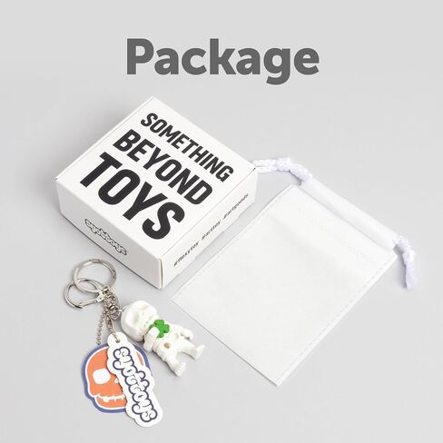 Fortune Skelly Collection Flexy Toy Keychain - Movable Skull & Four Leaf Clover Keychain, Flexible Joints, Fun & Unique Gift, Lucky Charm, Made in Korea in Saudi Arabia
