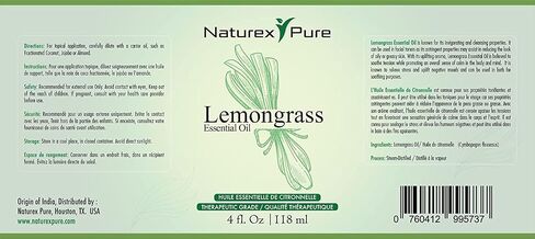 Lemongrass OFT OIL | جميع زيت الليمون الطبيعي للناشر - أفضل زيوت للعلاج العطري مع البخار مع قطارة متميزة حصرية - 4 أوقية/118 مل in Saudi Arabia
