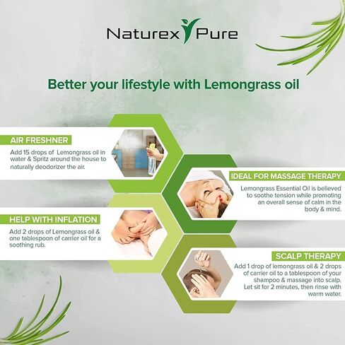Lemongrass OFT OIL | جميع زيت الليمون الطبيعي للناشر - أفضل زيوت للعلاج العطري مع البخار مع قطارة متميزة حصرية - 4 أوقية/118 مل in Saudi Arabia