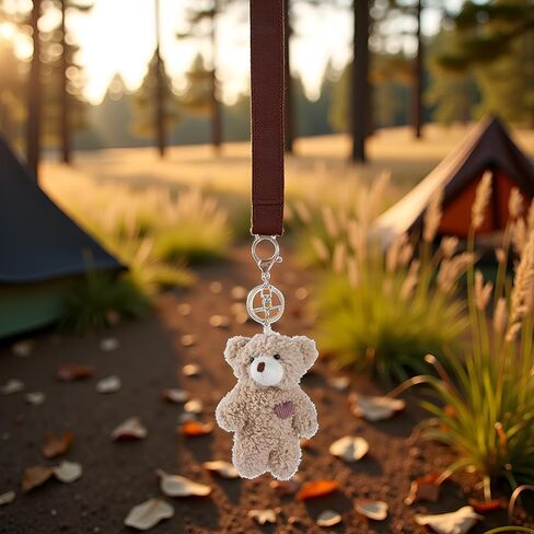 3 PCS Brown Bear Plush Stupted -chain for backpack ، plush keykain ، chiews backpack chains ، chain cotton key sain for diy keychains pottics ، in Saudi Arabia