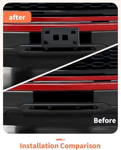 ل F150 Front Plate Bracket Frracket Frracker متوافق مع Ford F150 2021-2025+، إكسسوارات تلقائية خارج لوحة الرخصة الأمامية الأنيقة إطار الأسود الأسود in Kuwait