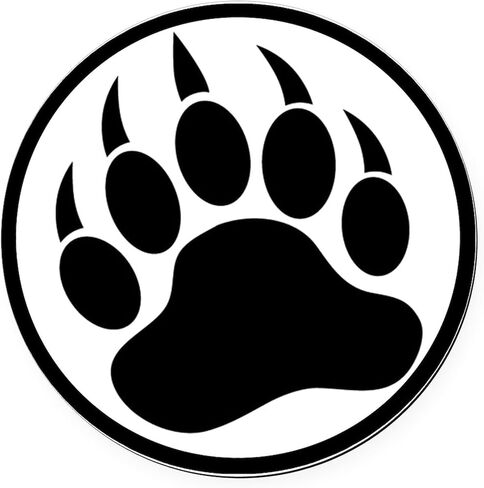 CafePress Classic Black Bear Claw Inside A Black Ring Round 5.5" Round Car Magnet Magnetic Bumper Display in Saudi Arabia