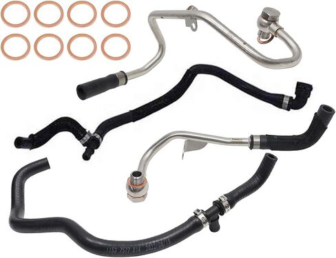 Munik 11537577013 Turbo Soolant Line Line Line Line Kit Kit 2008-2018 for BMW F07 F06 F12 F13 F02 F04 E70 F15 E72 F16 550i 650i 750i in Saudi Arabia