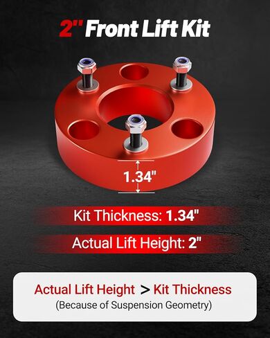 EVIL ENERGY 2 inch Leveling Lift Kit For 2004-2023 F150 2WD 4WD, 2" Front Suspension Forged Strut Spacers Red in Saudi Arabia