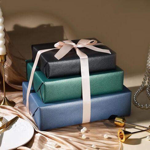 ورق تغليف LaRibbons أبيض غير لامع، 17 بوصة × 40 قدم (56.6 قدم مربع) ورق بلون لؤلؤي لامع، لفات ورق تغليف الهدايا لحفلات الزفاف، عيد الحب، عيد الميلاد، عيد الميلاد، استحمام الطفل in Kuwait