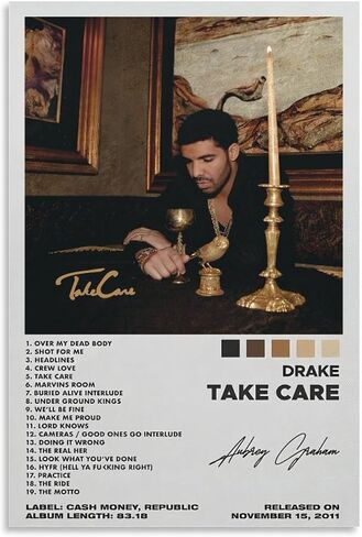 Take Care Cover Cover Canvas Art - Rapper Music Music Posters for Wall Decor in Saudi Arabia