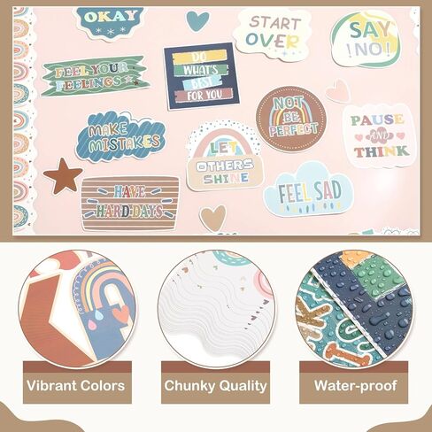 مجموعة لوحة إعلانات لمحطة التأكيد مكونة من 65 قطعة، ملصقات تحفيزية لديكورات مرآة الفصول الدراسية، لا بأس من لوحة الإعلانات بوهو الأوكالبتوس الرائعة للعودة إلى المدرسة (نمط رائع) in Kuwait