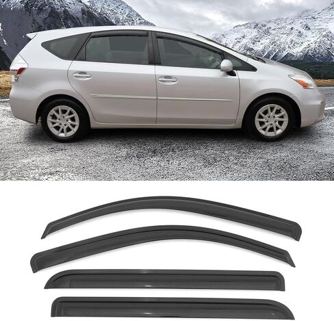 Window Visors Compatible with 2012-2018 Toyota Prius V, Dark Smoke Car Rain Sun Window Shade Guard Visor by IKON MOTORSPORTS, 2013 2014 2015 2016 2017 in Saudi Arabia