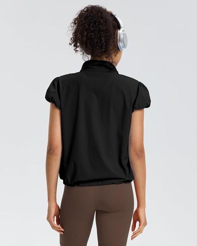 Locachy Women's Lightweight Short Sleeve Zip Up Athletic Jacket Stand Collar Sun Protection Workout Outdoor Jacket in Saudi Arabia