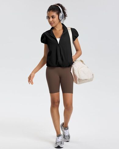 Locachy Women's Lightweight Short Sleeve Zip Up Athletic Jacket Stand Collar Sun Protection Workout Outdoor Jacket in Saudi Arabia