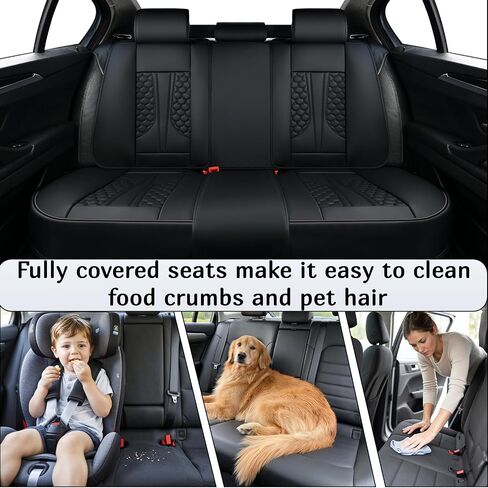 Car Seat Covers for Tacoma, Seat Covers for Toyota Tacoma 4 Door 5 Seater 2004-2023 (Double Cab),Black Leather Complete,Waterproof,Protect and Beautify Car Interiors,Compatible with Airbags in Saudi Arabia