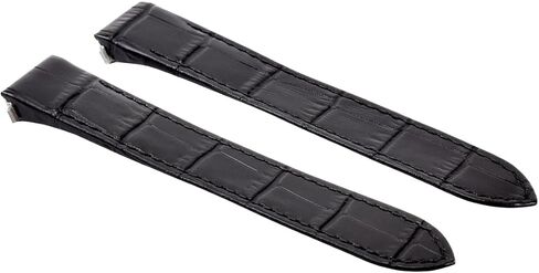 Ewatchparts 19mm Leather Watch Band Strap Compatible With Cartier Roadster 3312 Quick Release Black in Saudi Arabia
