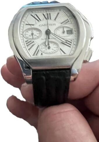 Ewatchparts 19mm Leather Watch Band Strap Compatible With Cartier Roadster 3312 Quick Release Black in Saudi Arabia