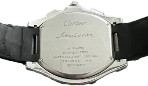 Ewatchparts 19mm Leather Watch Band Strap Compatible With Cartier Roadster 3312 Quick Release Black in Saudi Arabia