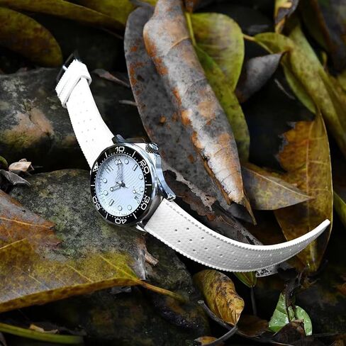 Tropical Style FKM Rubber Watch Bands 18mm 19mm 20mm 21mm 22mm Quick Release Fluororubber Waterproof Soft Breathable Durable FKM Rubber Watch Strap Universal Replacement Band Strap for Men Women in Kuwait