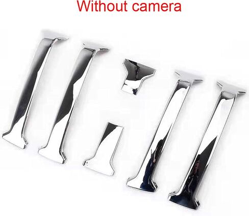تغطية مصبغة شريحة مصد أمامية للسيارة لتويوتا لاند كروزر برادو FJ150 2014-2017 ABS chrome Car Accessories (Silver بدون كاميرا) in Kuwait