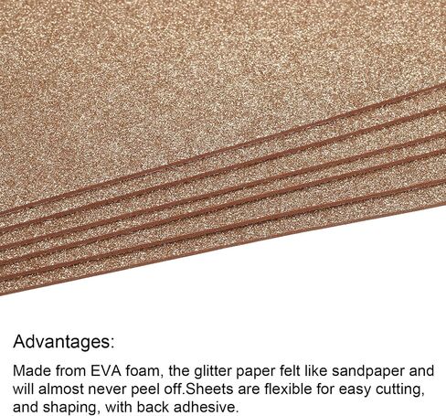 PATIKIL Glitter EVA Foam Sheets Soft Paper Self-Adhesive 11.8 x 7.8 Inch Silver Tone for DIY Projects Pack of 2 in Saudi Arabia