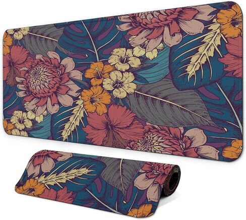 Japanese Forest Full Moon Gaming Mouse Pad with Non-Slip Rubber Base, Large Anime Mousepad with Stitched Edges, Long Keyboard Mat for Home and Office, 31.5 x 11.8 inches in Saudi Arabia