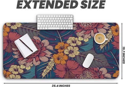 Japanese Forest Full Moon Gaming Mouse Pad with Non-Slip Rubber Base, Large Anime Mousepad with Stitched Edges, Long Keyboard Mat for Home and Office, 31.5 x 11.8 inches in Saudi Arabia