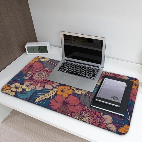 Japanese Forest Full Moon Gaming Mouse Pad with Non-Slip Rubber Base, Large Anime Mousepad with Stitched Edges, Long Keyboard Mat for Home and Office, 31.5 x 11.8 inches in Saudi Arabia