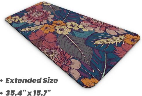 Japanese Forest Full Moon Gaming Mouse Pad with Non-Slip Rubber Base, Large Anime Mousepad with Stitched Edges, Long Keyboard Mat for Home and Office, 31.5 x 11.8 inches in Saudi Arabia