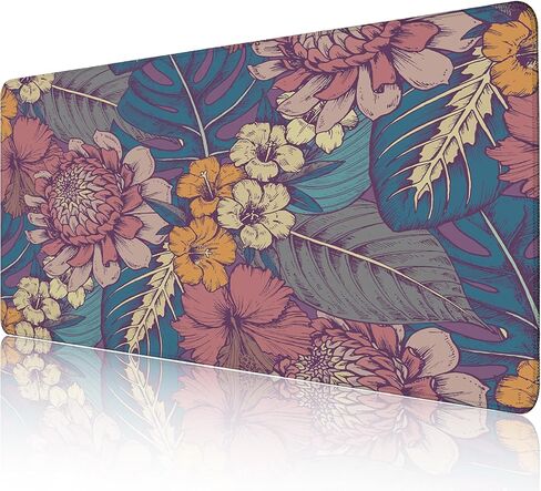 Japanese Forest Full Moon Gaming Mouse Pad with Non-Slip Rubber Base, Large Anime Mousepad with Stitched Edges, Long Keyboard Mat for Home and Office, 31.5 x 11.8 inches in Saudi Arabia
