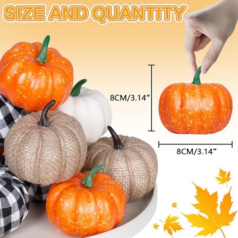 Super Holiday 12PCS Artificial Velvet Pumpkins Decor, 4 Colors Foam Faux Flocked Pumpkins Decoration for Fall Harvest Theme Party Wedding Halloween Thanksgiving Table Decor. in Kuwait