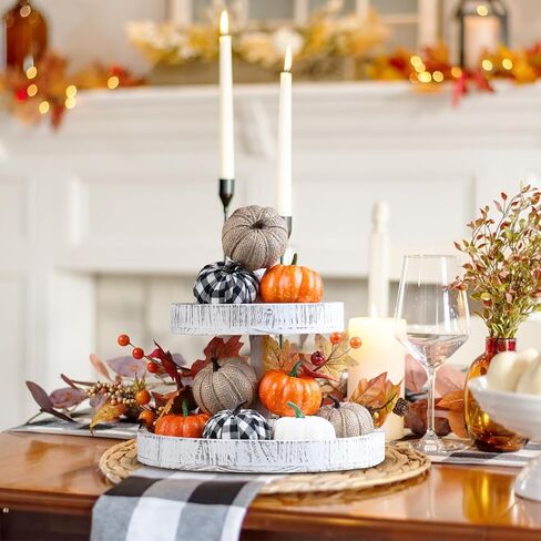 Super Holiday 12PCS Artificial Velvet Pumpkins Decor, 4 Colors Foam Faux Flocked Pumpkins Decoration for Fall Harvest Theme Party Wedding Halloween Thanksgiving Table Decor. in Kuwait