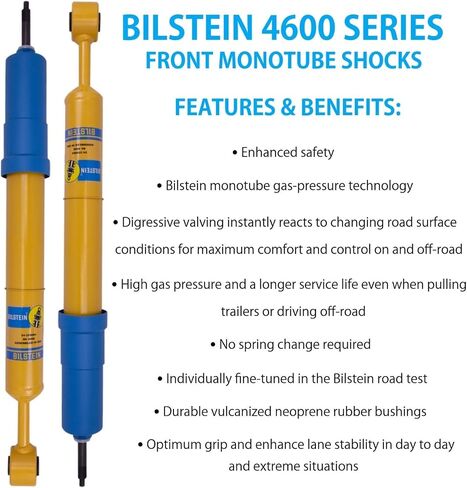 Pair of 4600 Series Rear Monotube Shocks fits 2010 2024 4Runner SR5 4WD - Direct Fit - Improves Ride Quality, Handling & Comfort - TrendsAuto Decal in Saudi Arabia