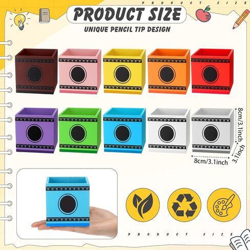 10 Pcs Crayon Organizer Crayon Box Shaped Crayon Holder Wooden Colored Pen Holder Crayon Dispenser Marker Storage Organizer for Back to School for Classroom School Art Storage Supplies in Kuwait