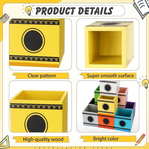 10 Pcs Crayon Organizer Crayon Box Shaped Crayon Holder Wooden Colored Pen Holder Crayon Dispenser Marker Storage Organizer for Back to School for Classroom School Art Storage Supplies in Kuwait
