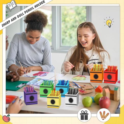 10 Pcs Crayon Organizer Crayon Box Shaped Crayon Holder Wooden Colored Pen Holder Crayon Dispenser Marker Storage Organizer for Back to School for Classroom School Art Storage Supplies in Kuwait