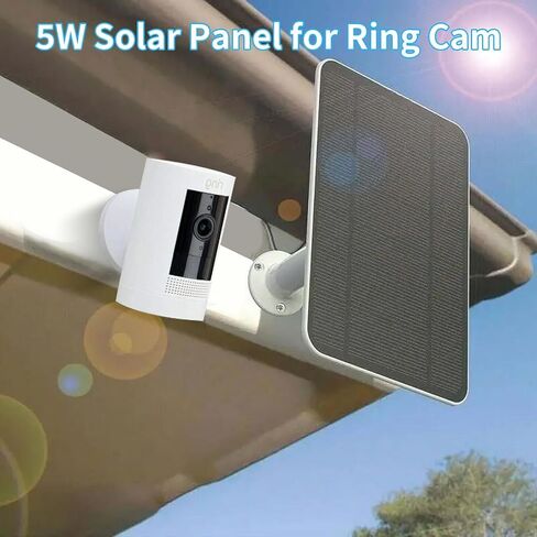 Ring Camera Solar Panel Charger, Compatible with Stick Up Camera, Stick Up Cam Pro, Spotlight Camera Plus/Pro, 5W5V, Weatherproof, 3M/9.8FT Cable (2Pack) in Kuwait