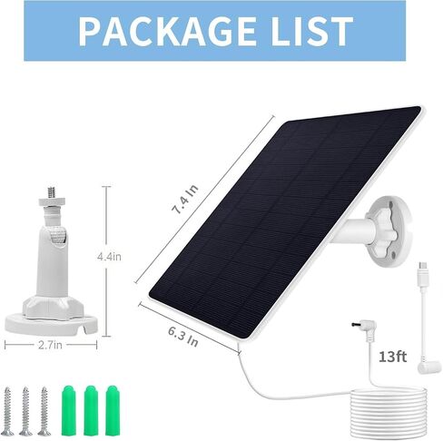 Ring Camera Solar Panel Charger, Compatible with Stick Up Camera, Stick Up Cam Pro, Spotlight Camera Plus/Pro, 5W5V, Weatherproof, 3M/9.8FT Cable (2Pack) in Kuwait