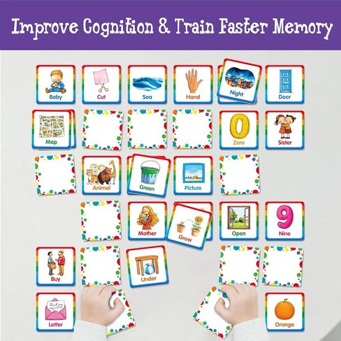 Hebayy 72 PCS Daily Items Matching Game, 36 Designs Everyday Objects Memory Cards Engaging Picture Matching Game, Educational Learning Toys for Preschool 4 5 6 Years Old in Saudi Arabia