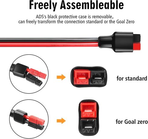 Anderson Y Splitter Cable 1 to 4 Anderson Solar Panel Extension Cable Power Pole Port Parallel Connector for Portable RV Solar Generator Power Station 18.5Inch in Saudi Arabia