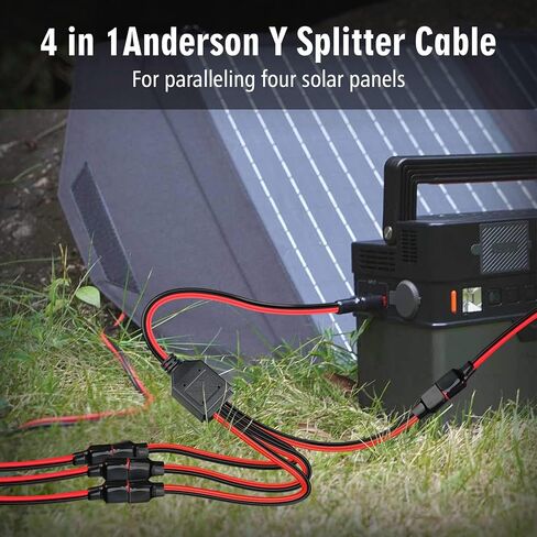 Anderson Y Splitter Cable 1 to 4 Anderson Solar Panel Extension Cable Power Pole Port Parallel Connector for Portable RV Solar Generator Power Station 18.5Inch in Saudi Arabia