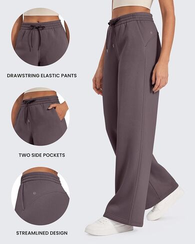 G4Free Flurrylux Fleece Lined Sweatpants Women Cotton Wide Leg Pants with Pockets Lounge Casual in Saudi Arabia