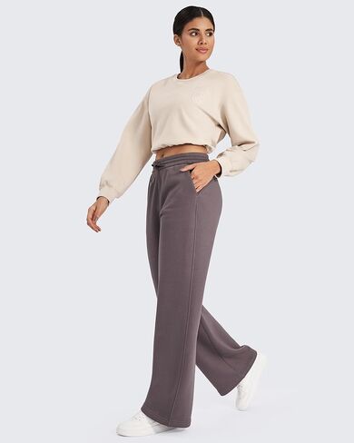 G4Free Flurrylux Fleece Lined Sweatpants Women Cotton Wide Leg Pants with Pockets Lounge Casual in Saudi Arabia