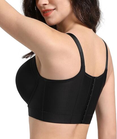 HACI Push Up Bra Smooth Back Fat Plus Size Full Coverage Underwire V Neck T-Shirt Everyday Supportive in Saudi Arabia