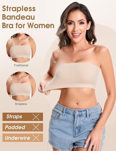 Strapless Bras for Women Seamless Bandeau Bralette Tube Top in Kuwait