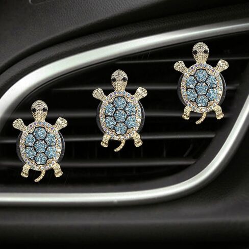 3pcs bling Turtle Car Air Clips Clip ، Cleat Rhinestone Car Dashboard Dashboard Clips ، Auto Interior Outlet Diffuser Accority for Women ، Girl (Colorful) in Saudi Arabia