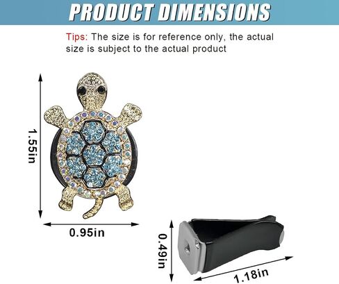 3pcs bling Turtle Car Air Clips Clip ، Cleat Rhinestone Car Dashboard Dashboard Clips ، Auto Interior Outlet Diffuser Accority for Women ، Girl (Colorful) in Saudi Arabia