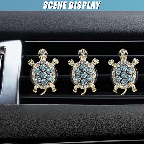 3pcs bling Turtle Car Air Clips Clip ، Cleat Rhinestone Car Dashboard Dashboard Clips ، Auto Interior Outlet Diffuser Accority for Women ، Girl (Colorful) in Saudi Arabia