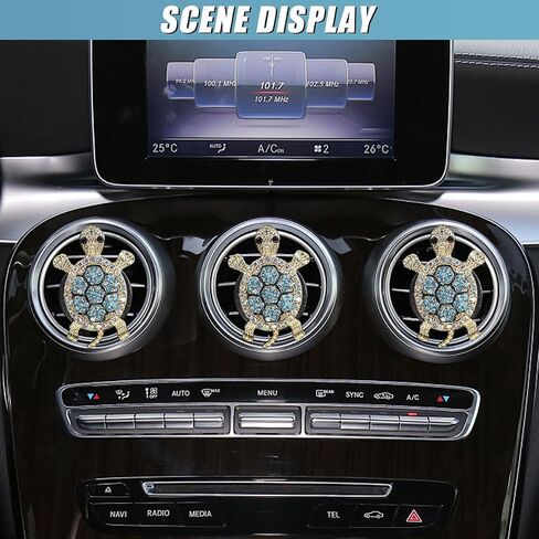 3pcs bling Turtle Car Air Clips Clip ، Cleat Rhinestone Car Dashboard Dashboard Clips ، Auto Interior Outlet Diffuser Accority for Women ، Girl (Colorful) in Saudi Arabia