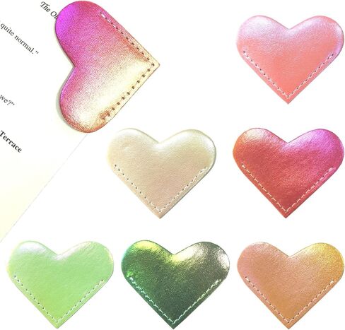 10PCS Magnetic Bookmarks with Heart Shape, Cute Bulk Corner Bookmark Set for Book Lovers, Perfect Reading Accessories Gift for Women Kids Students Teachers Mom Girls Boys in Kuwait