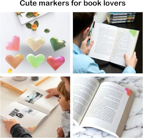 10PCS Magnetic Bookmarks with Heart Shape, Cute Bulk Corner Bookmark Set for Book Lovers, Perfect Reading Accessories Gift for Women Kids Students Teachers Mom Girls Boys in Kuwait