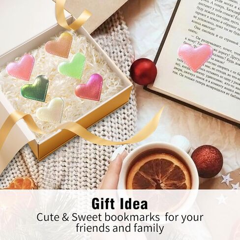 10PCS Magnetic Bookmarks with Heart Shape, Cute Bulk Corner Bookmark Set for Book Lovers, Perfect Reading Accessories Gift for Women Kids Students Teachers Mom Girls Boys in Kuwait