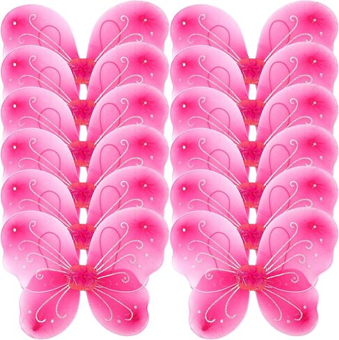 12 Pack Girls Fairy Wings Bulk Butterfly Wings Wings Butterfly Angel Costume Wing for Kids Cosplay in Kuwait