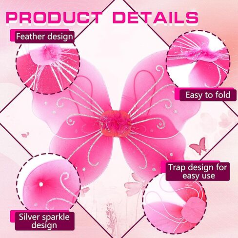 12 Pack Girls Fairy Wings Bulk Butterfly Wings Wings Butterfly Angel Costume Wing for Kids Cosplay in Kuwait
